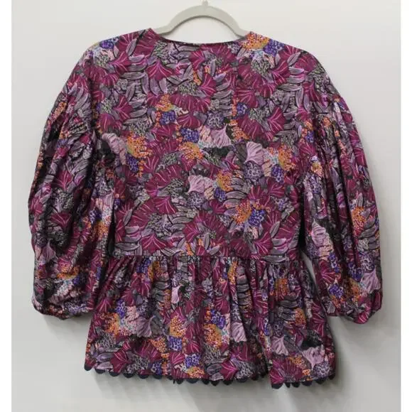 *NEW* KIKA VARGAS WOMEN'S CORAL REEF SCALLOP EDGE WRAP TOP - Picture 2 of 5